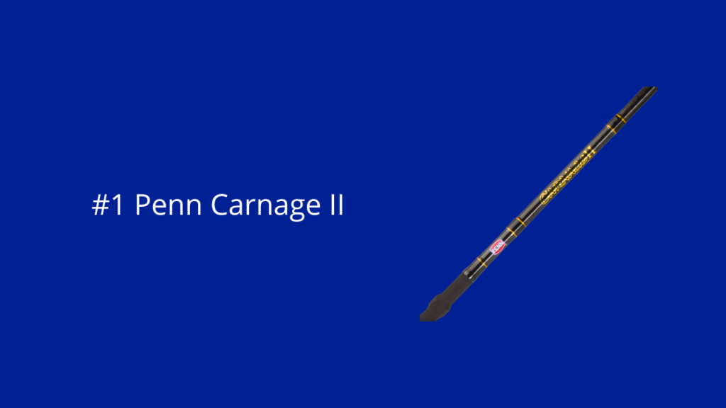 een blauwe achtengrond met de penn Carnage II op de voor grond